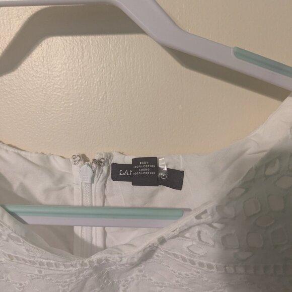 Lands End shift style white eyelet dress - size 18W - Picture 3 of 9